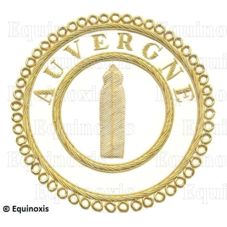 Badge / Macaron GLNF – Grande tenue provinciale – Deuxième Grand Surveillant – Auvergne – Brodé main